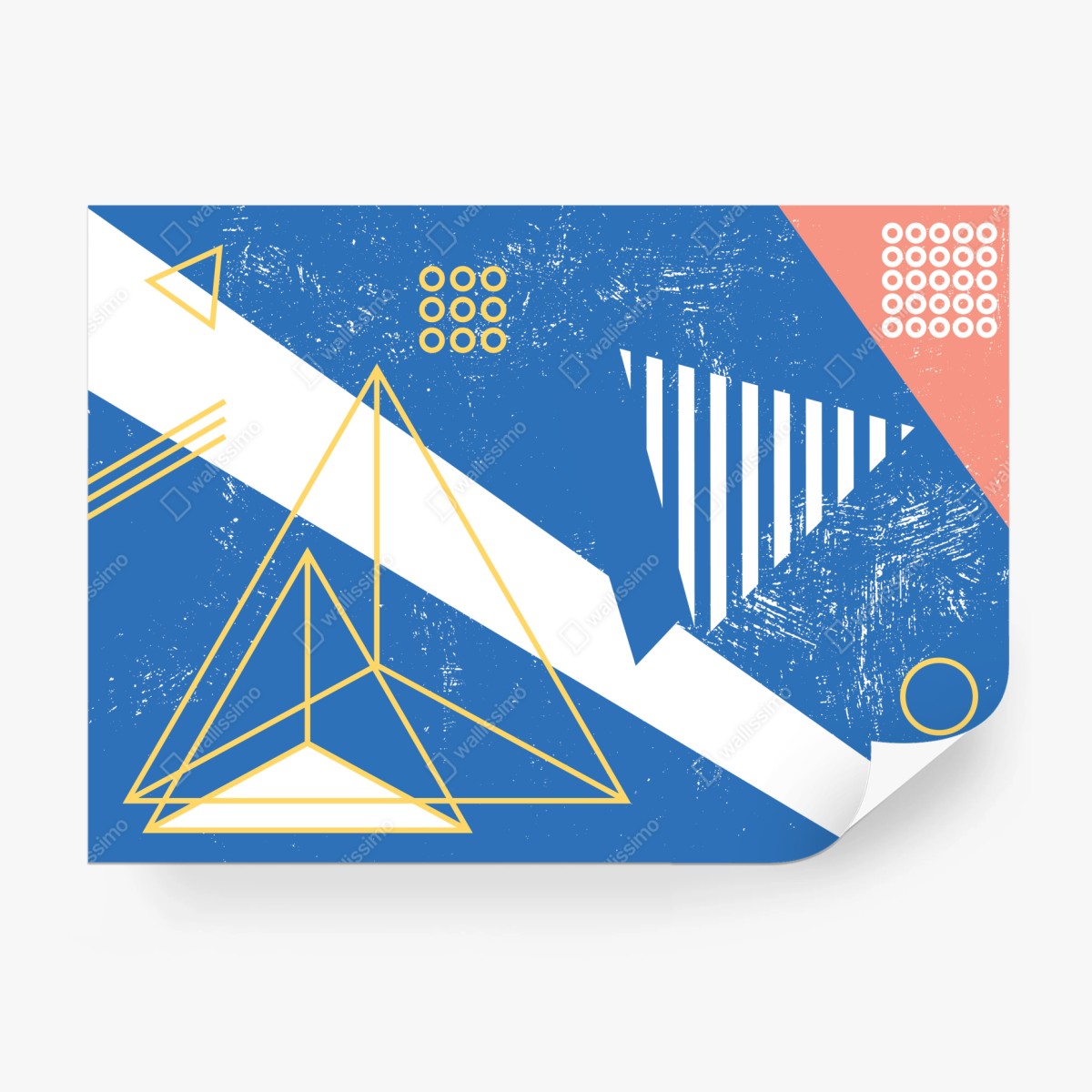 Fototapete geometrische abstraktion in blau – Wallnifity®