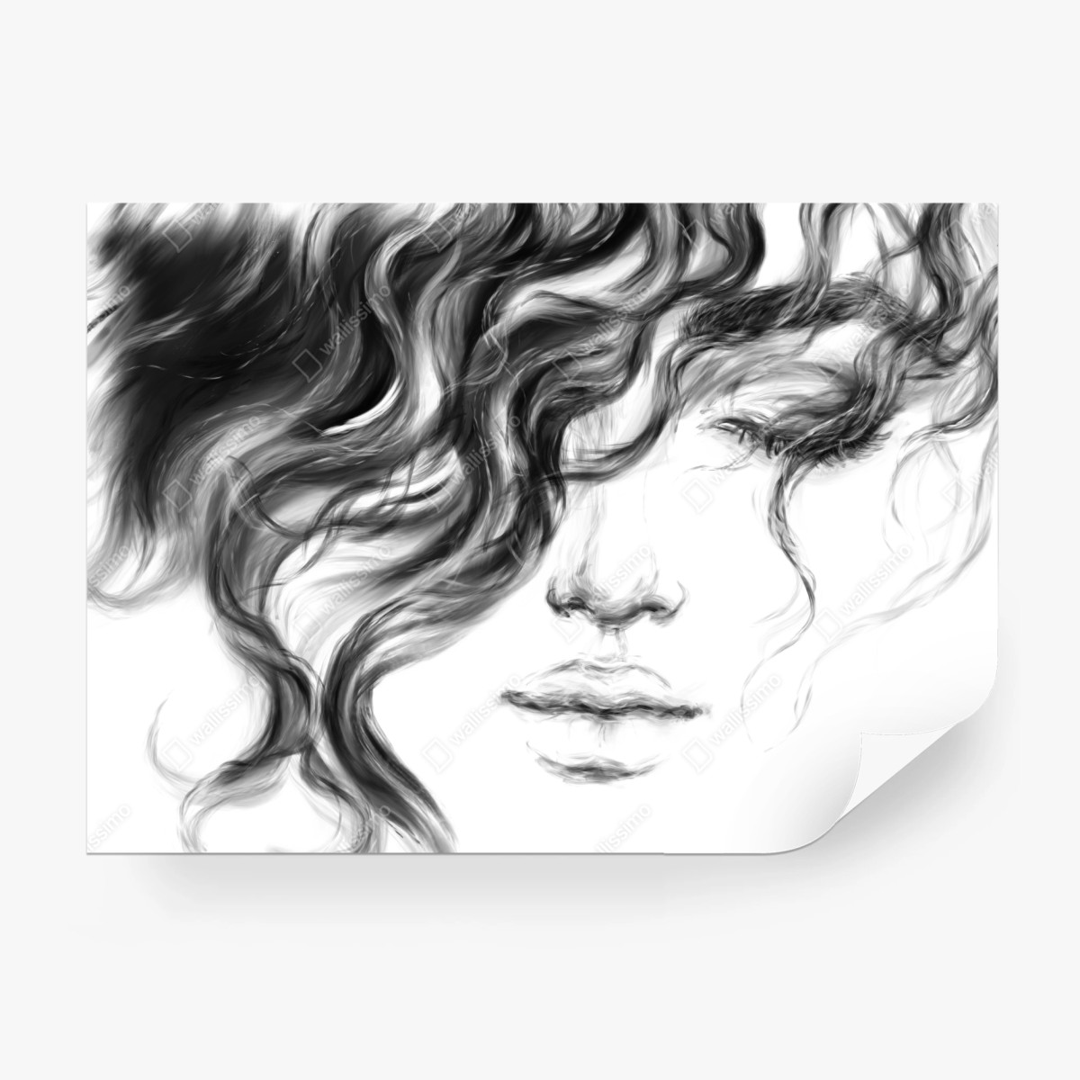 Fototapete ätherisches monochromes porträt – Wallnifity®