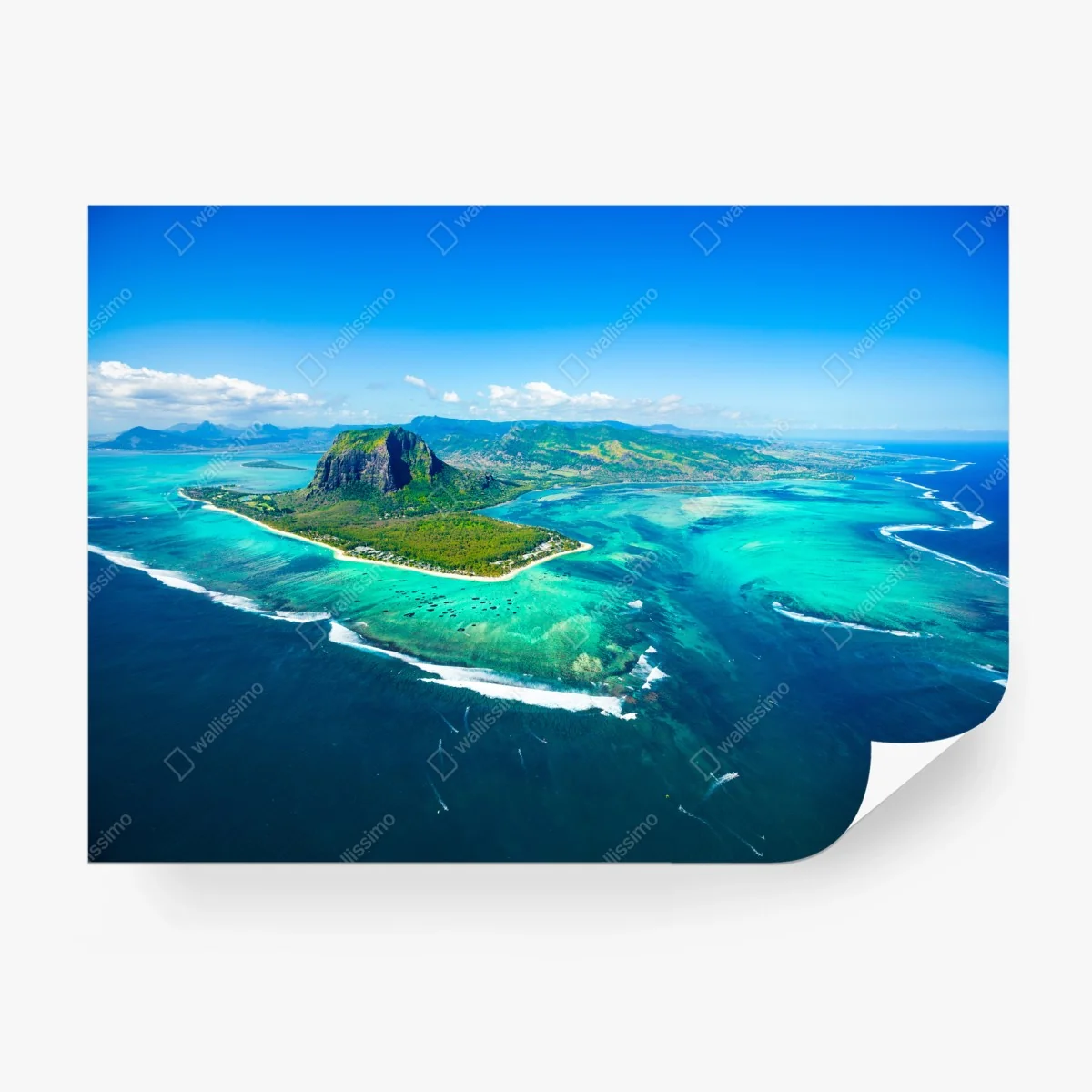 Fototapete Le Morne panorama der türkislagune – Wallnifity®