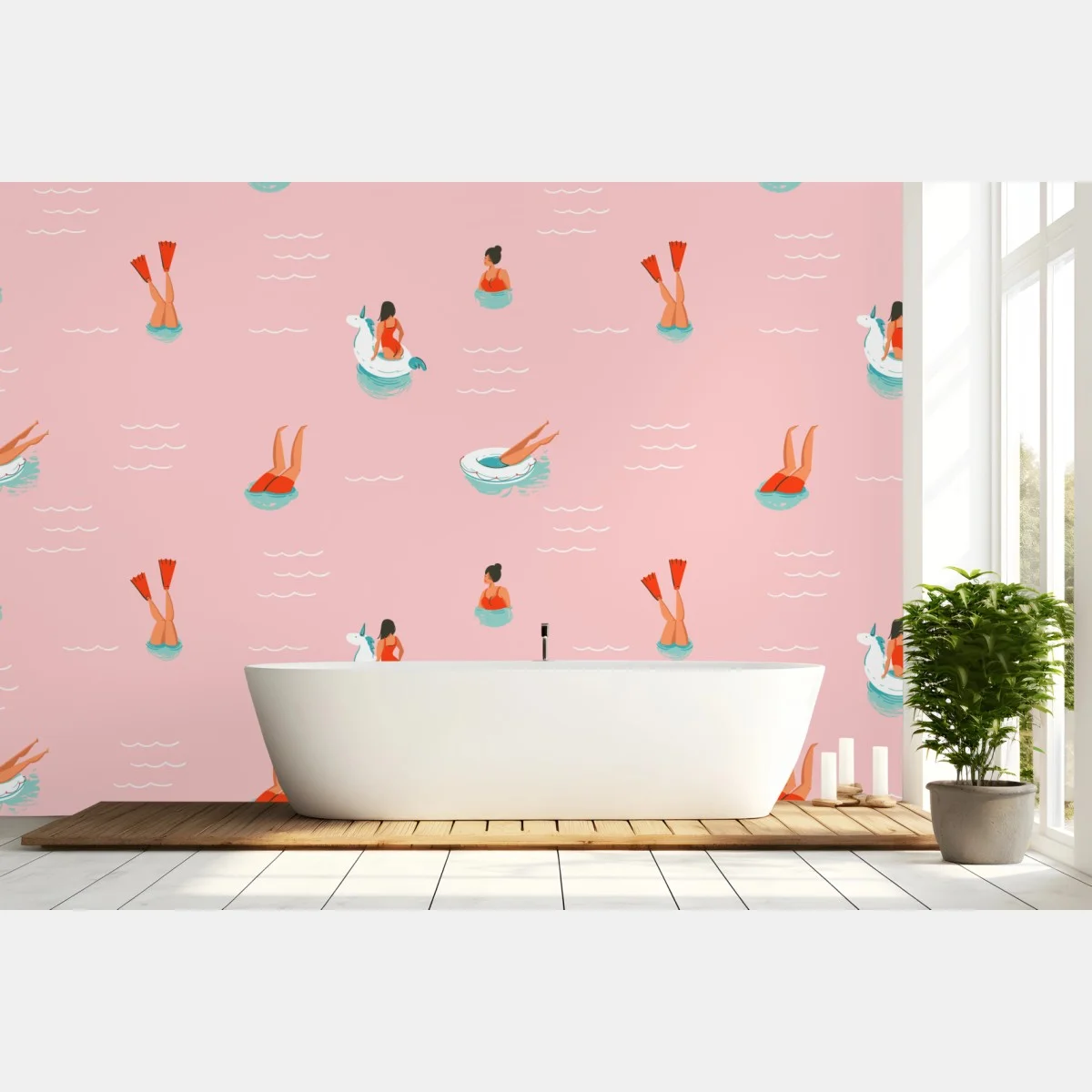 Fototapete verspieltes pastell poolmuster – Wallnifity® Fototapete verspieltes pastell poolmuster – Wallnifity®