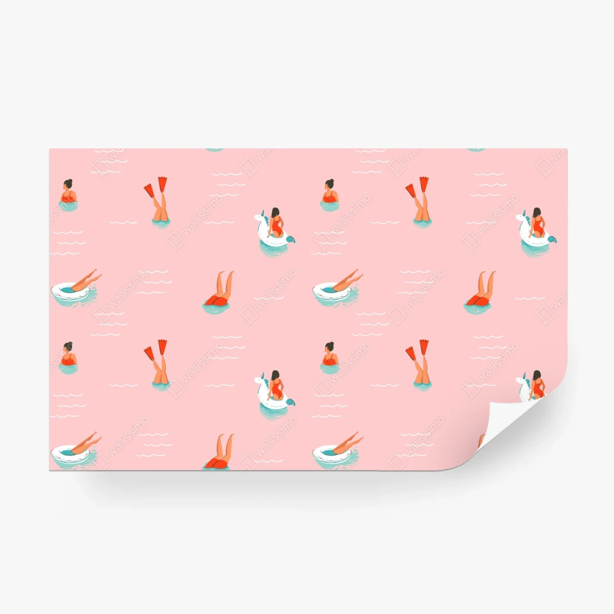 Fototapete verspieltes pastell poolmuster – Wallnifity® Fototapete verspieltes pastell poolmuster – Wallnifity®