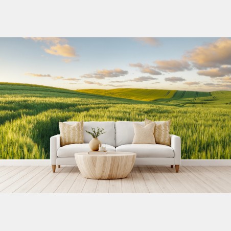 Fototapete ruhige grüne wiesen panorama – Wallnifity®