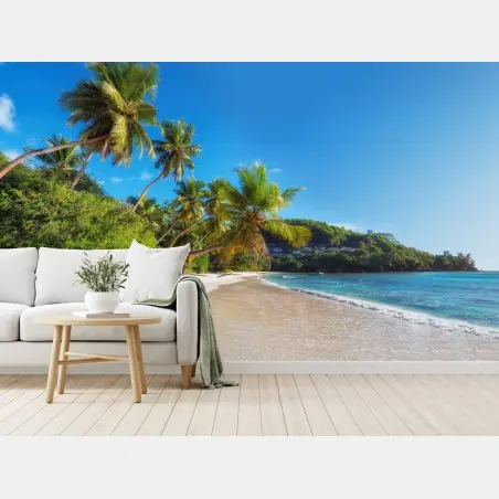 Fototapete tropischer palmstrand – Wallnifity®