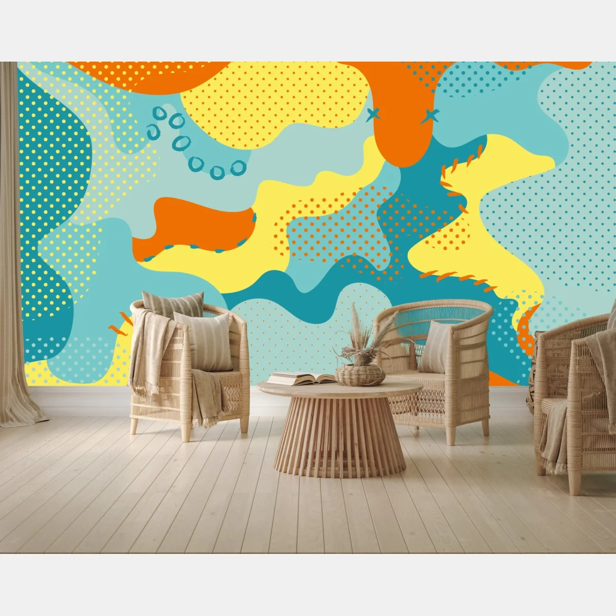 Fototapete lebendige abstrakte pop-art-komposition – Wallnifity® Fototapete lebendige abstrakte pop-art-komposition – Wallnifity®