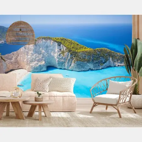 Fototapete Navagio-Bucht türkisblauer strand, Zakynthos – Wallnifity®