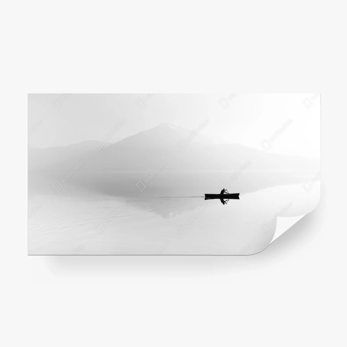 Fototapete einsamer ruderer auf einem nebligen see – Wallnifity® Fototapete einsamer ruderer auf einem nebligen see – Wallnifity®