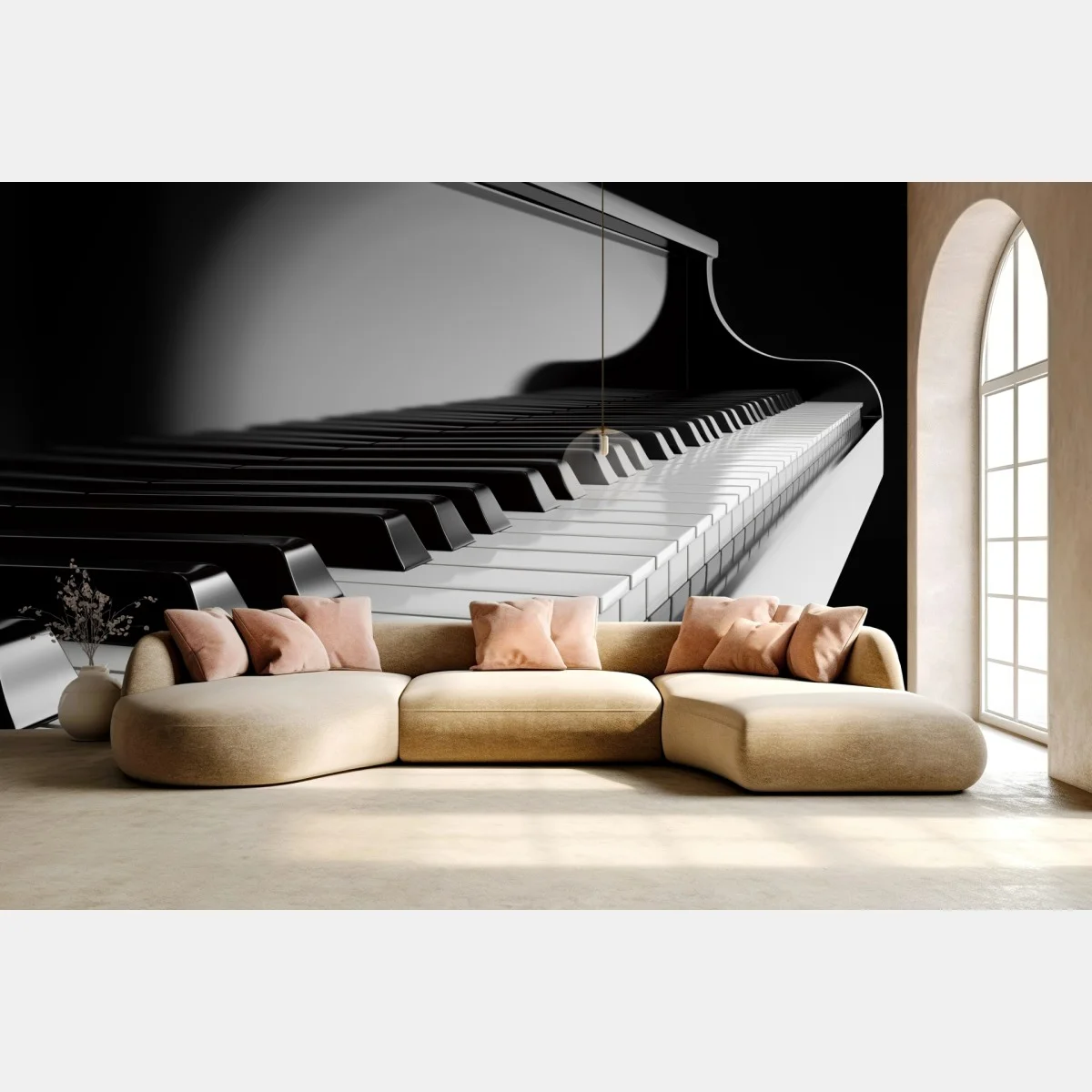 Fototapete elegante schwarzweiß klaviertasten – Wallnifity® Fototapete elegante schwarzweiß klaviertasten – Wallnifity®