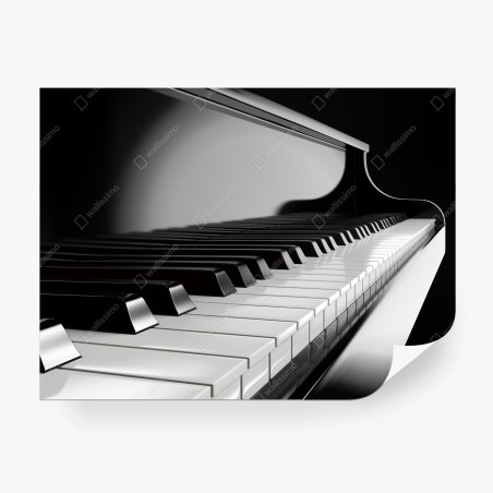 Fototapete elegante schwarzweiß klaviertasten – Wallnifity®