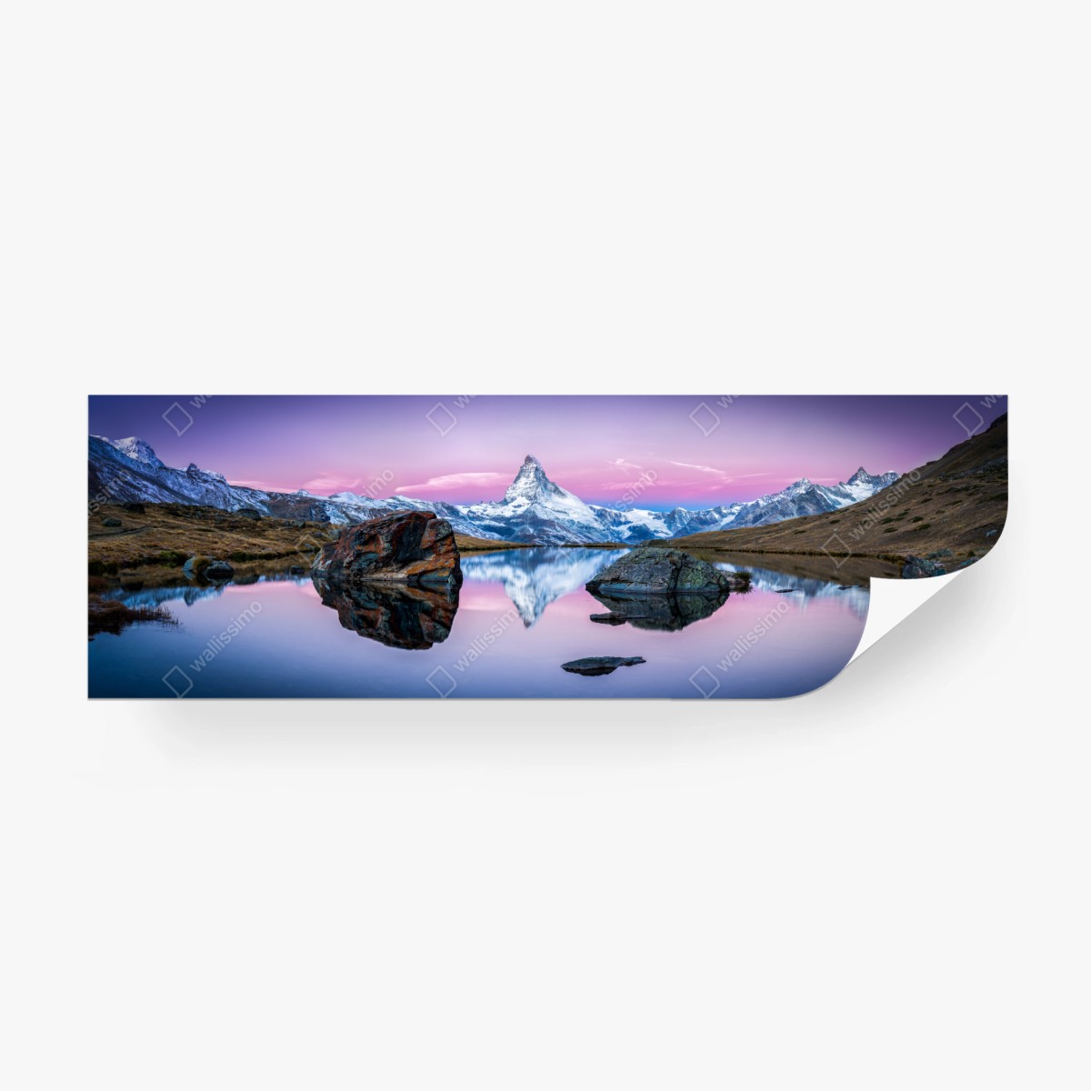 Fototapete sanfte alpine spiegelung bei dämmerung – Wallnifity®