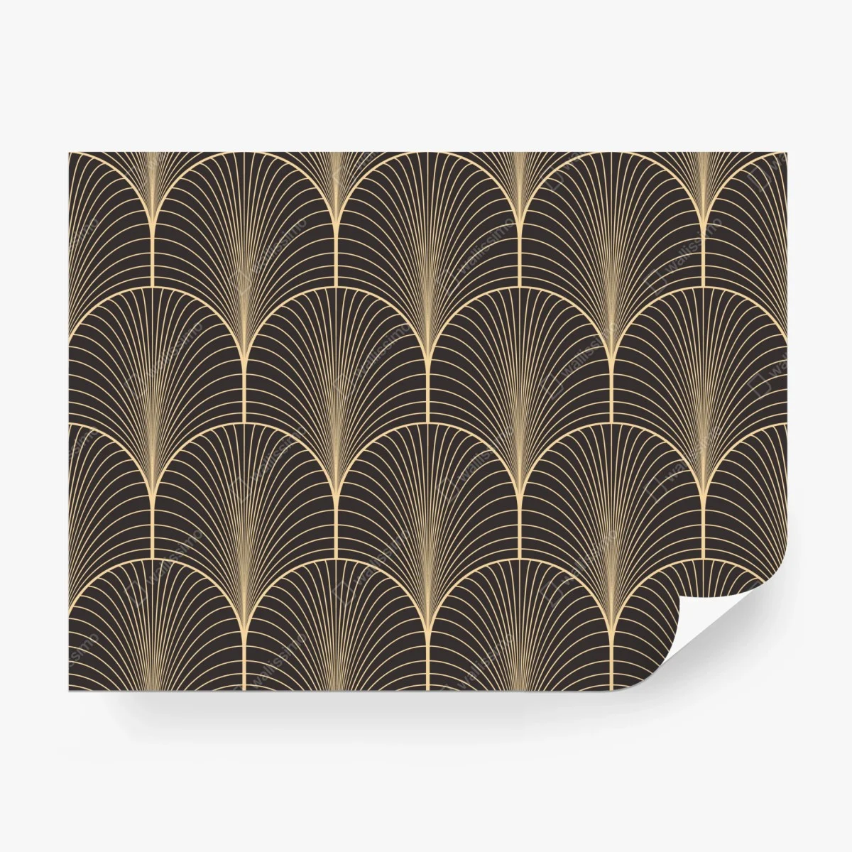 Fototapete art deco goldenes fächermuster – Wallnifity®