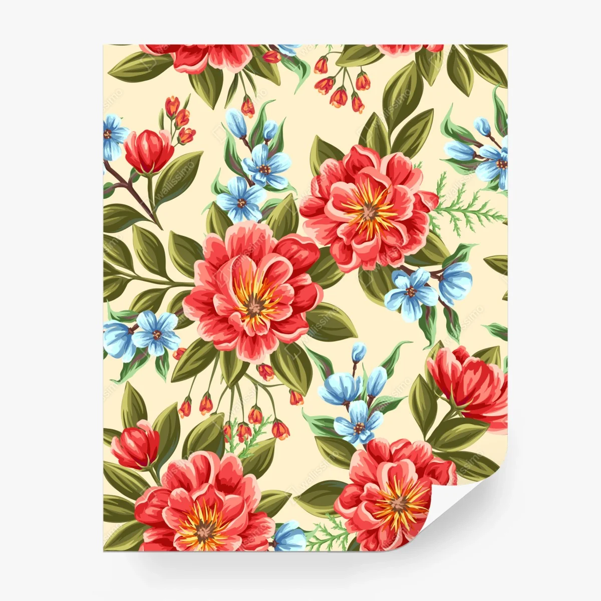 Fototapete lebhaftes aquarell blumenmuster – Wallnifity® Fototapete lebhaftes aquarell blumenmuster – Wallnifity®