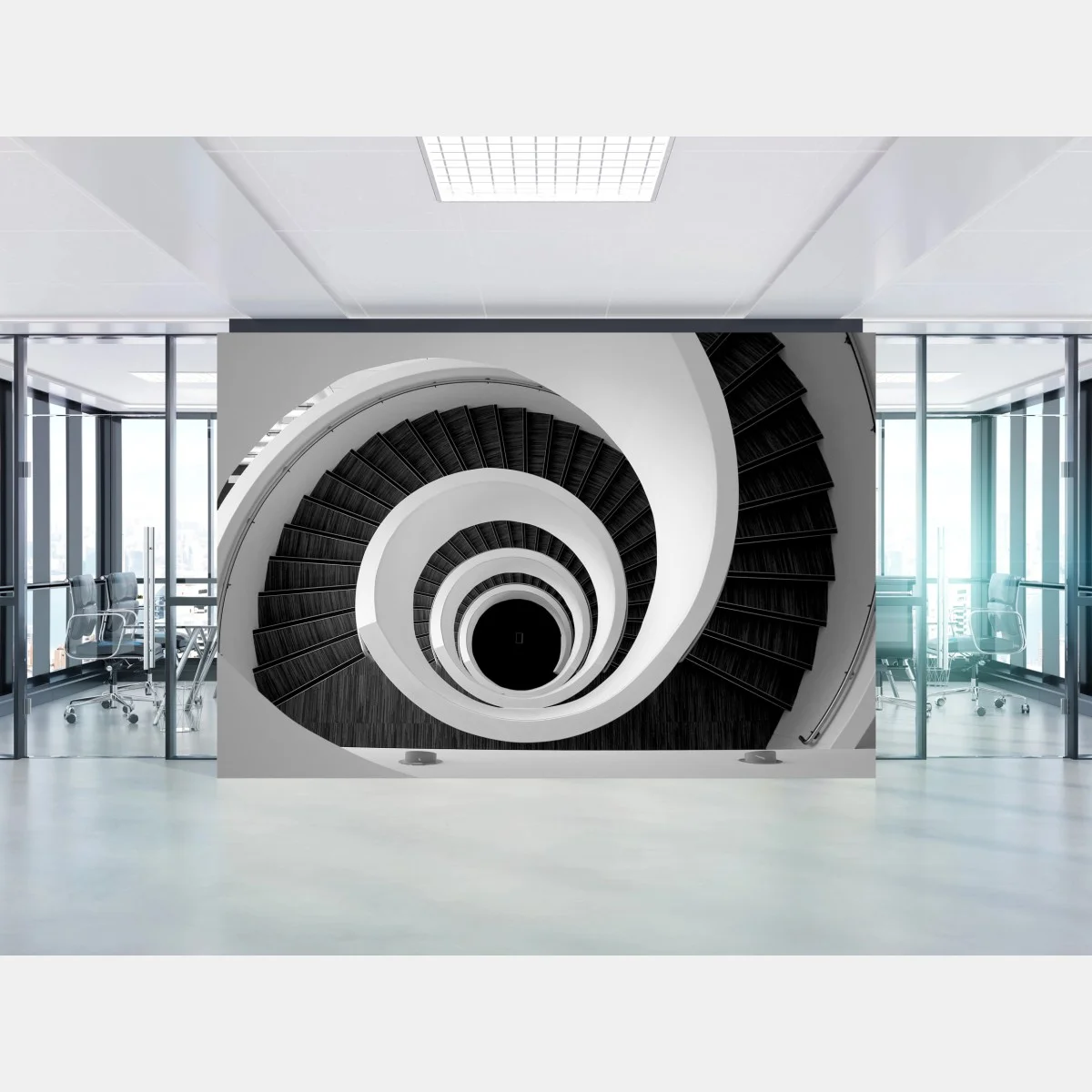 Fototapete spiraltreppe in monochrom – Wallnifity® Fototapete spiraltreppe in monochrom – Wallnifity®