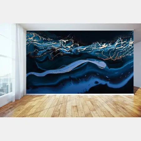 Fototapete marineblaue und goldene abstraktion – Wallnifity®