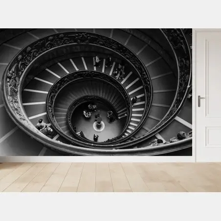 Fototapete dramatische spiraltreppe in monochrom – Wallnifity®