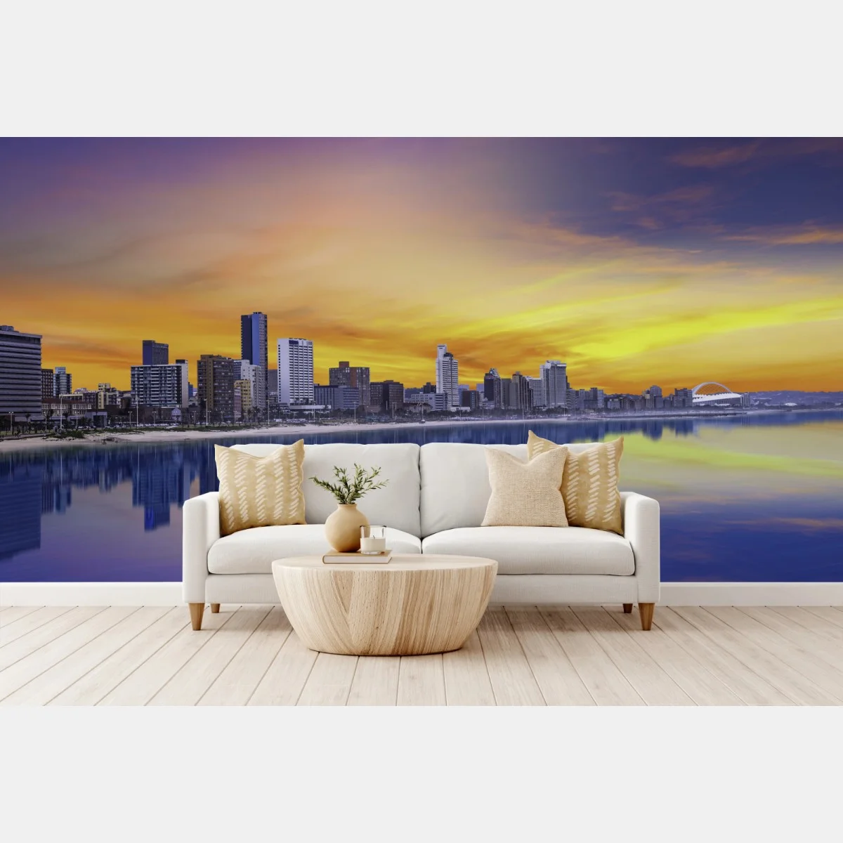 Fototapete Durban dämmerung skyline am strand – Wallnifity® Fototapete Durban dämmerung skyline am strand – Wallnifity®