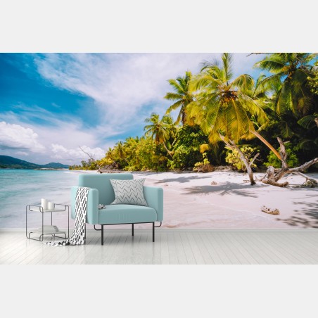 Fototapete tropischer strandidyll mit palmen – Wallnifity®