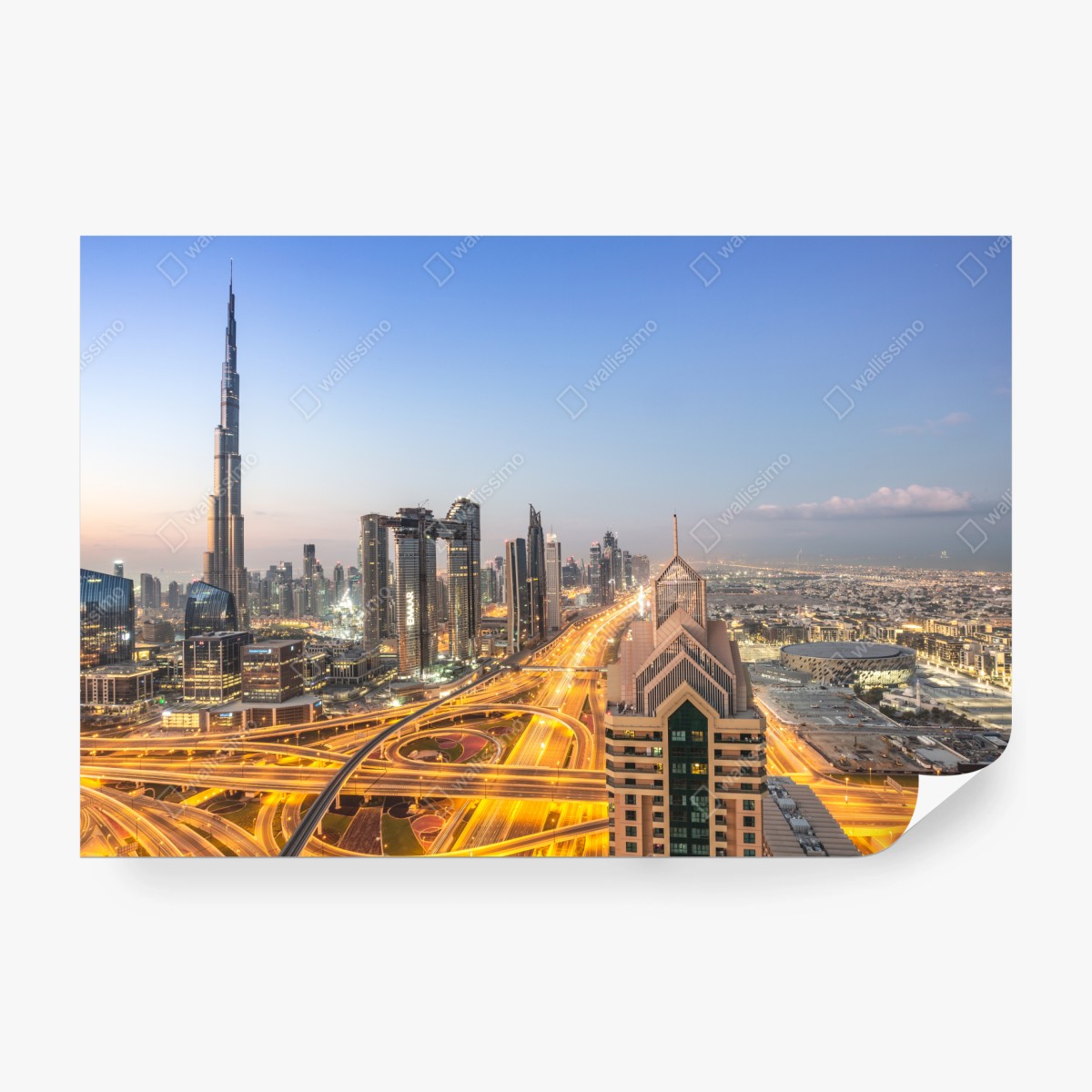 Fototapete skyline von Dubai bei dämmerung – Wallnifity®