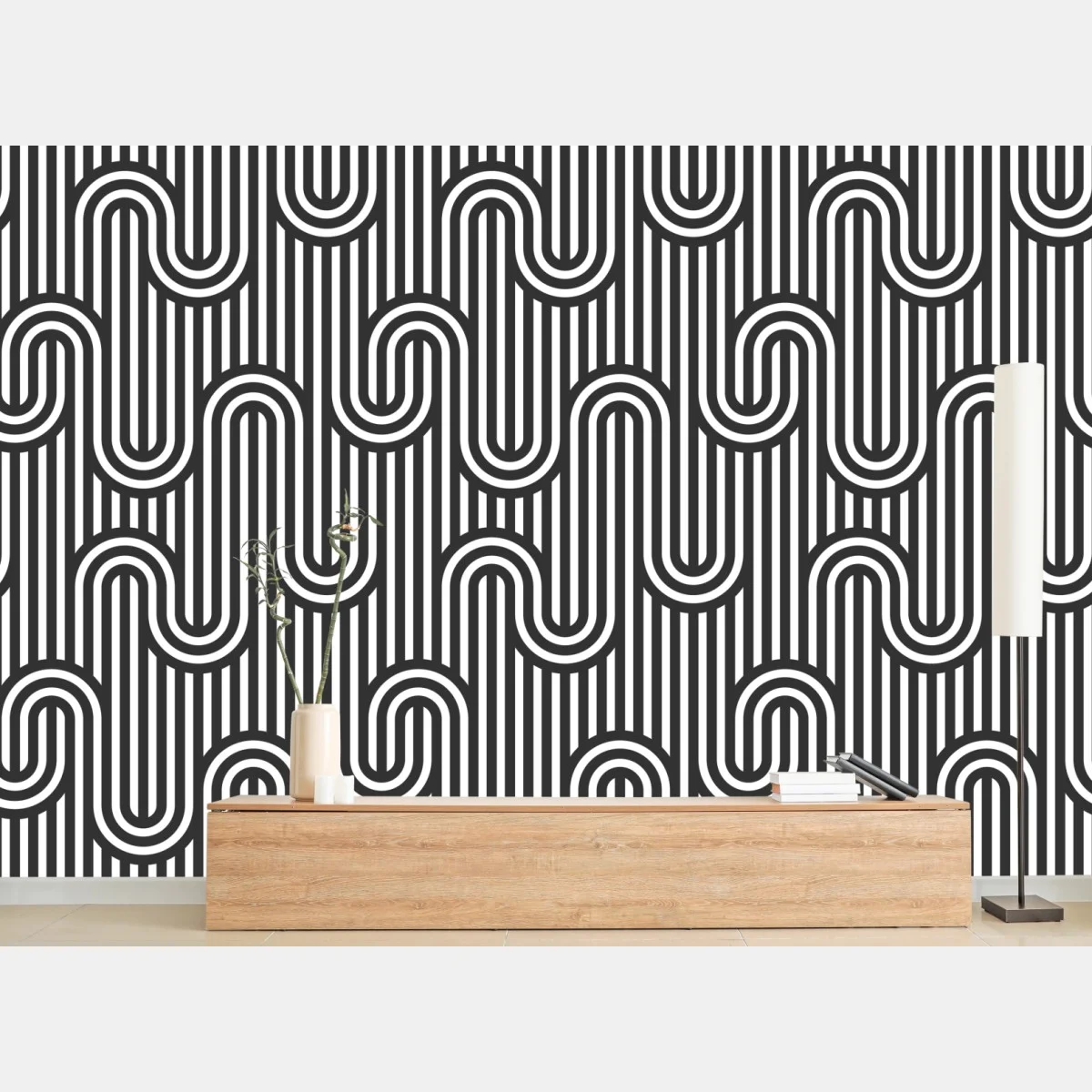 Fototapete schwarz-weiß geometrisches optisches muster – Wallnifity® Fototapete schwarz-weiß geometrisches optisches muster – Wallnifity®