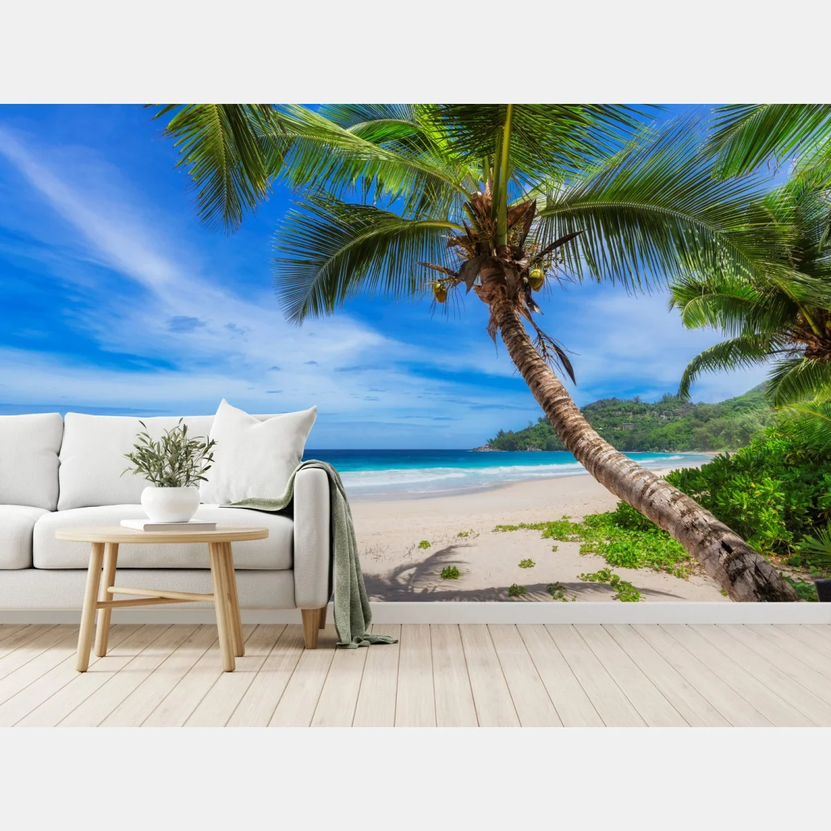 Fototapete tropischer strand mit palme – Wallnifity® Fototapete tropischer strand mit palme – Wallnifity®