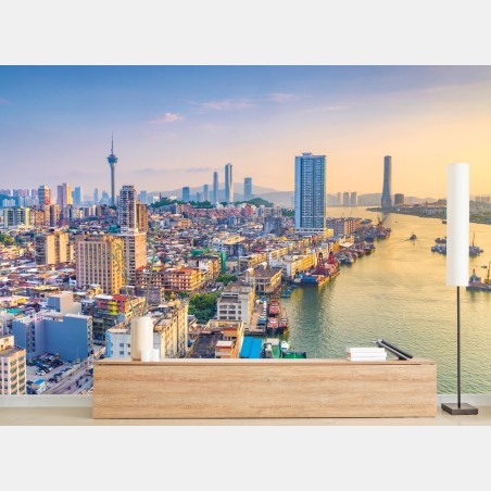 Fototapete Macau skyline bei sonnenuntergang – Wallnifity®