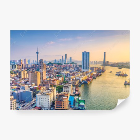 Fototapete Macau skyline bei sonnenuntergang – Wallnifity®