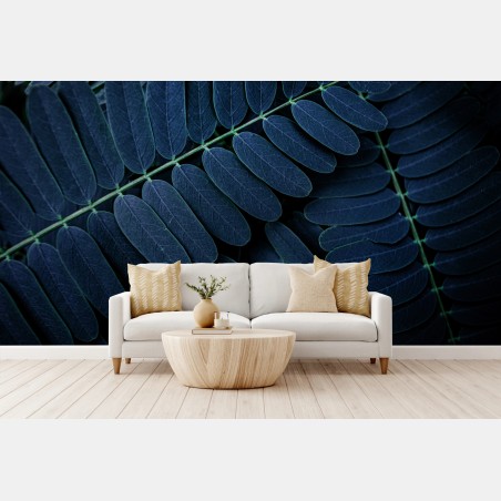 Fototapete tiefblaues blattmuster – Wallnifity®