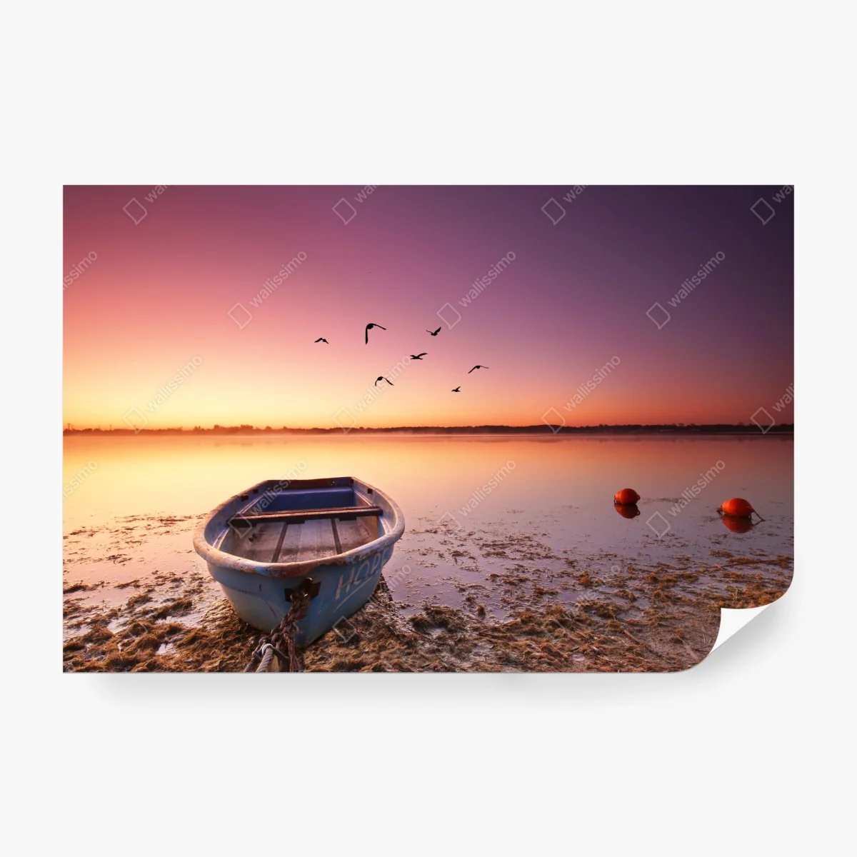 Fototapete friedliche bootsstimmung im abendlicht – Wallnifity®