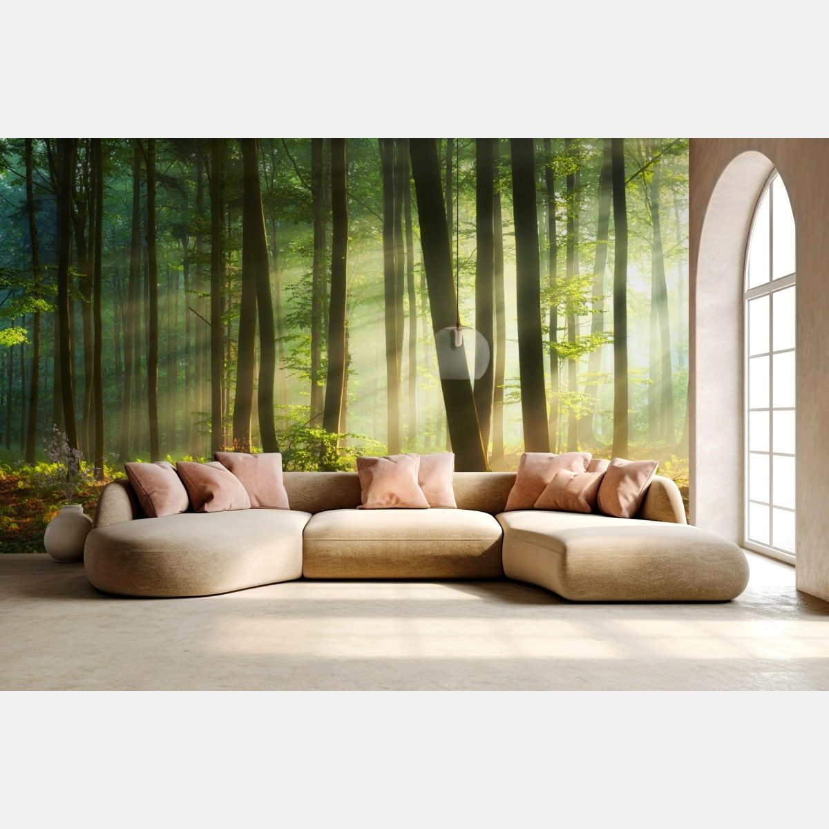 Fototapete sonnenbeschienener morgenwald – Wallnifity®