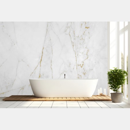 Fototapete weißer marmor mit goldenen adern – Wallnifity®