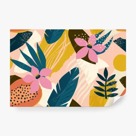 Fototapete tropisches abstraktes blumenmotiv – Wallnifity®