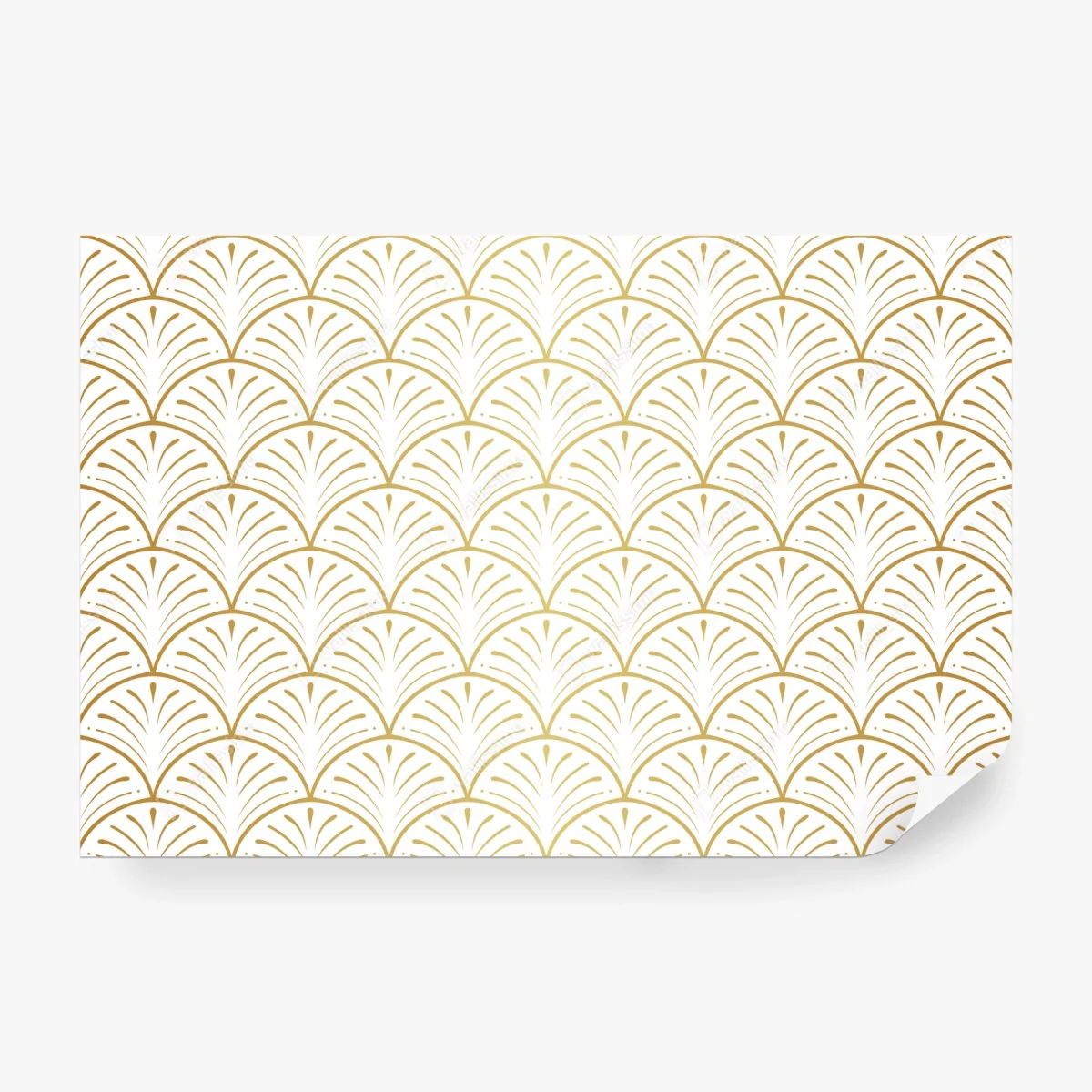 Fototapete goldenes art deco fächermuster – Wallnifity®
