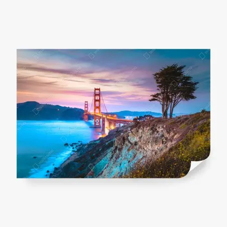 Fototapete Golden Gate Bridge bei dämmerung – Wallnifity®