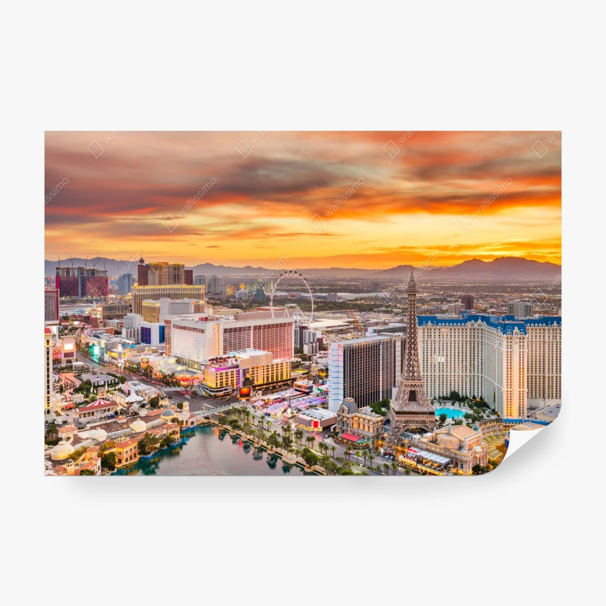 Fototapete Las Vegas skyline bei sonnenuntergang – Wallnifity®