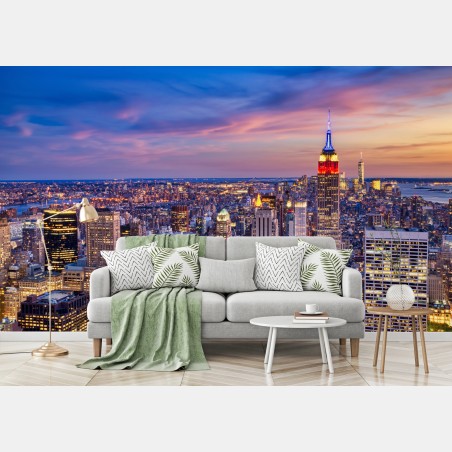Fototapete New York skyline bei dämmerung – Wallnifity®