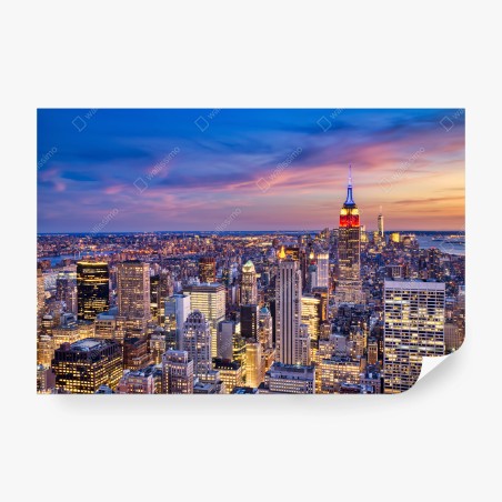 Fototapete New York skyline bei dämmerung – Wallnifity®