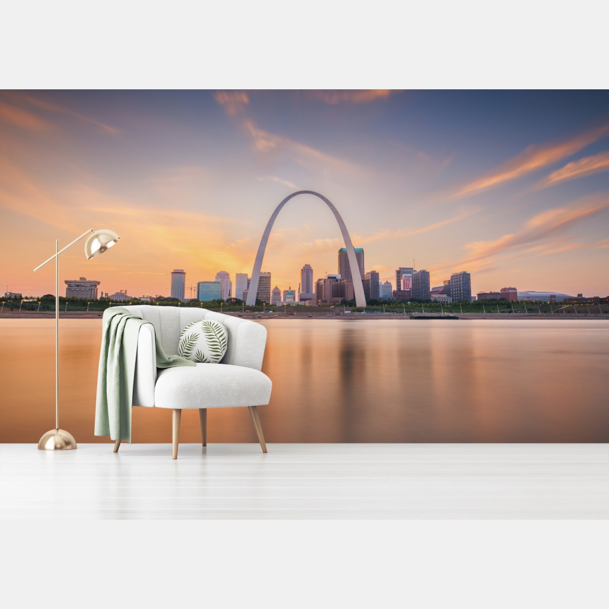 Fototapete St. Louis skyline bei dämmerung – Wallnifity®