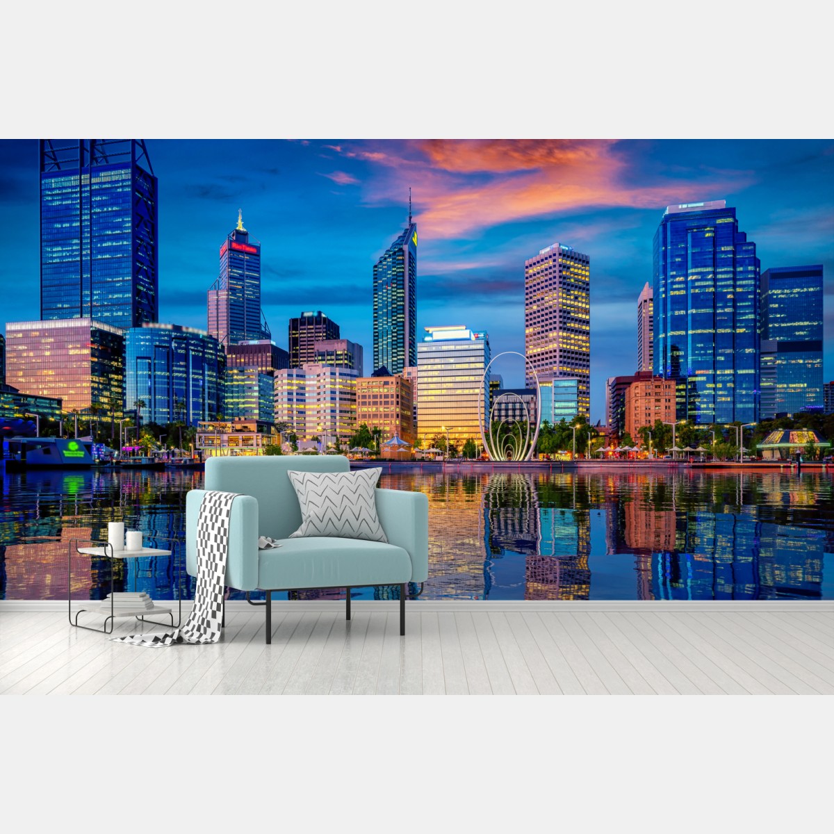 Fototapete Perth skyline bei sonnenuntergang – Wallnifity®