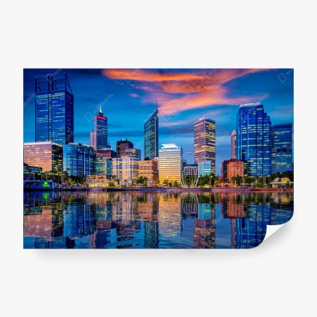 Fototapete Perth skyline bei sonnenuntergang – Wallnifity®