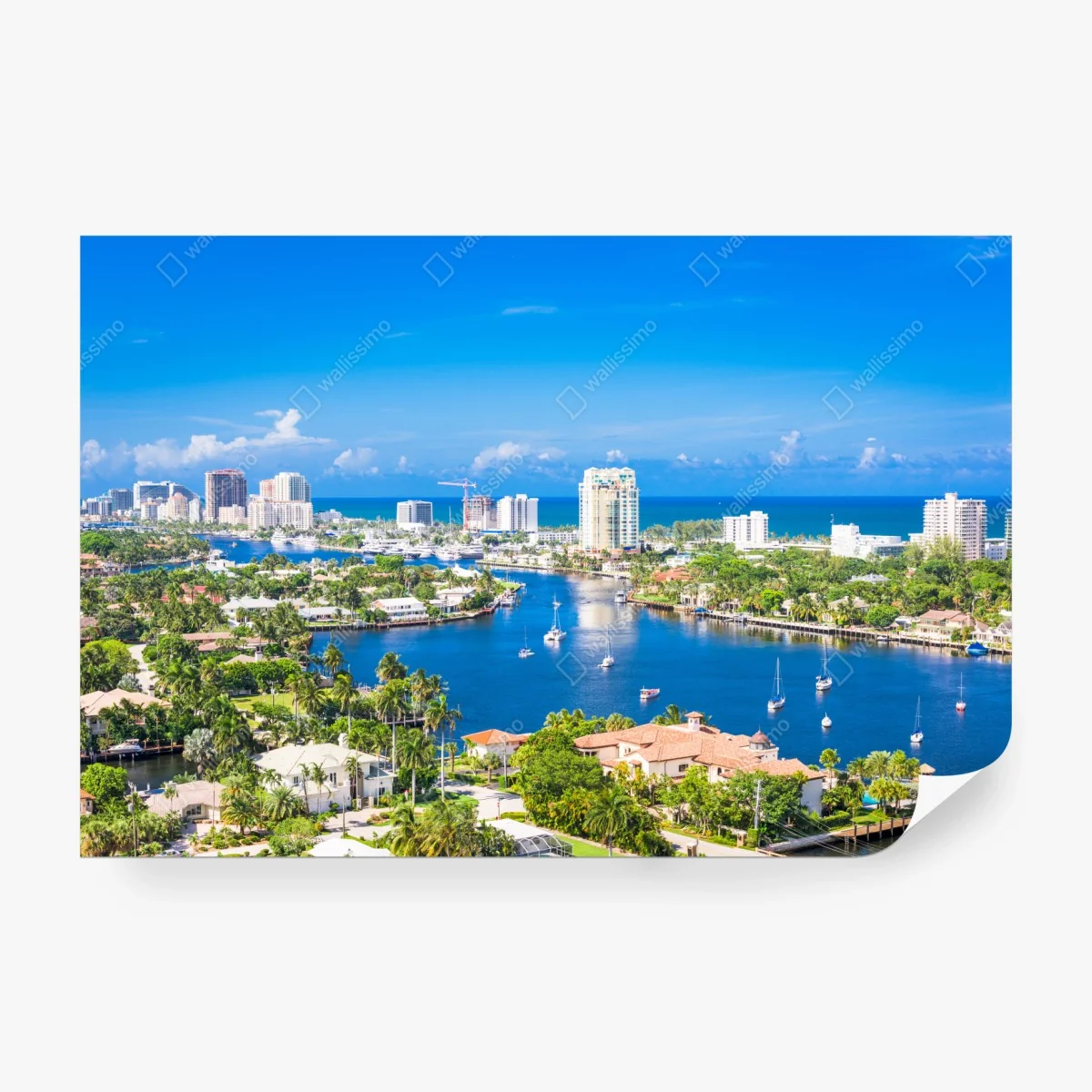 Fototapete Fort Lauderdale stadtskyline am meer – Wallnifity®