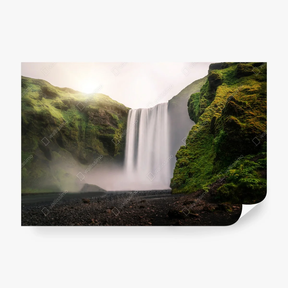 Fototapete majestätischer wasserfall Skogafoss – Wallnifity® Fototapete majestätischer wasserfall Skogafoss – Wallnifity®
