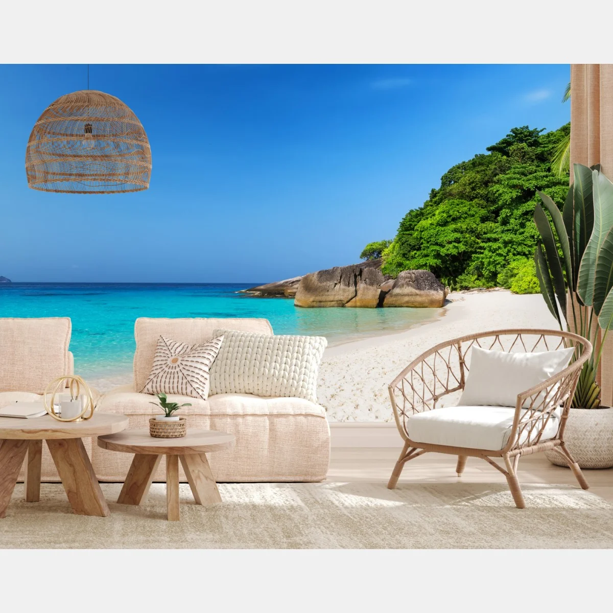 Fototapete Similan Islands türkisstrand panorama – Wallnifity® Fototapete Similan Islands türkisstrand panorama – Wallnifity®