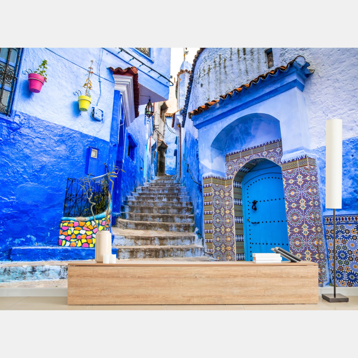 Fototapete blaue gasse in Chefchaouen, Marokko – Wallnifity®