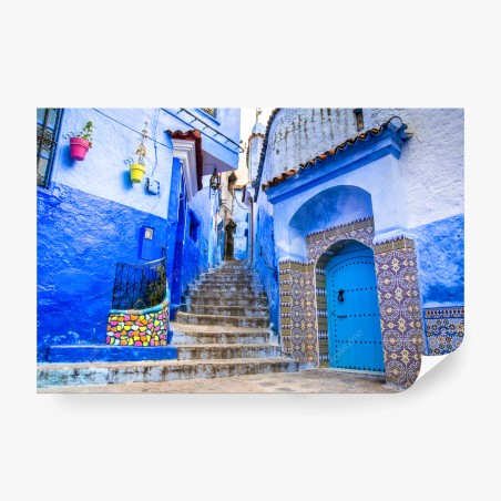 Fototapete blaue gasse in Chefchaouen, Marokko – Wallnifity®