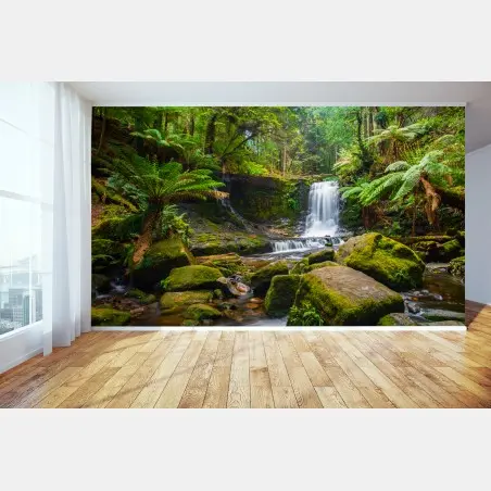 Fototapete üppiger waldwasserfall – Wallnifity®