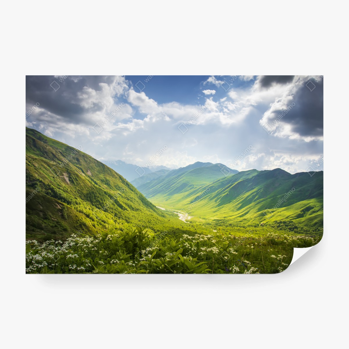 Fototapete üppiges grünes tal – Wallnifity® Fototapete üppiges grünes tal – Wallnifity®