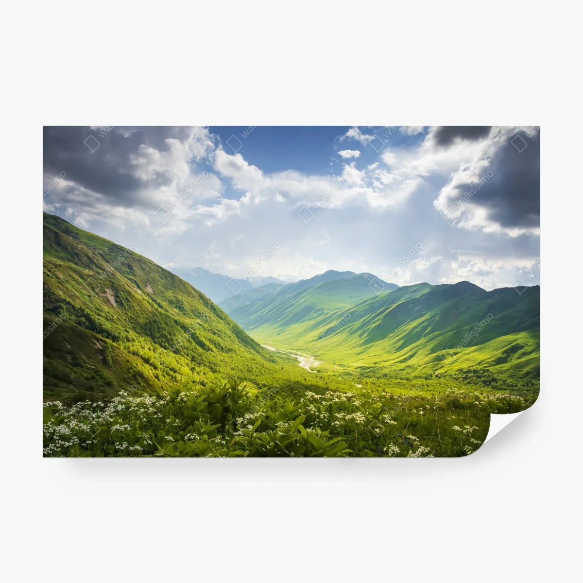 Fototapete üppiges grünes tal – Wallnifity® Fototapete üppiges grünes tal – Wallnifity®