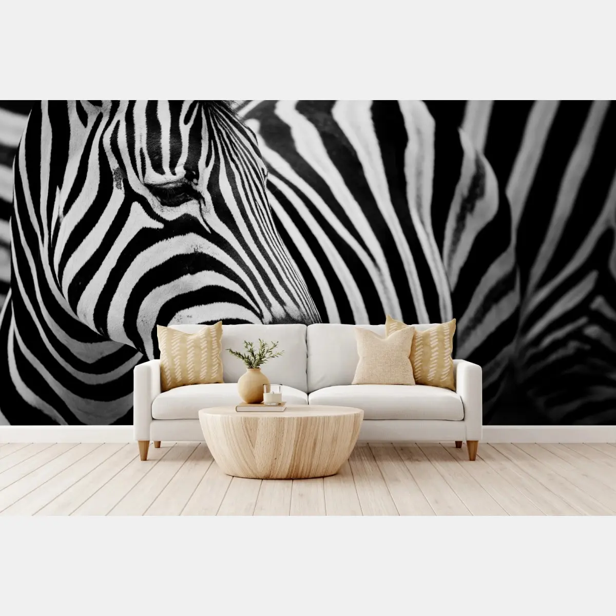 Fototapete zebra in monochromen streifen – Wallnifity®