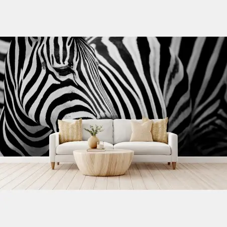 Fototapete zebra in monochromen streifen – Wallnifity®