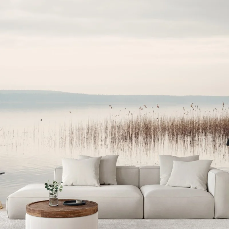 Fototapete ruhige schilfzone am see – Wallnifity®