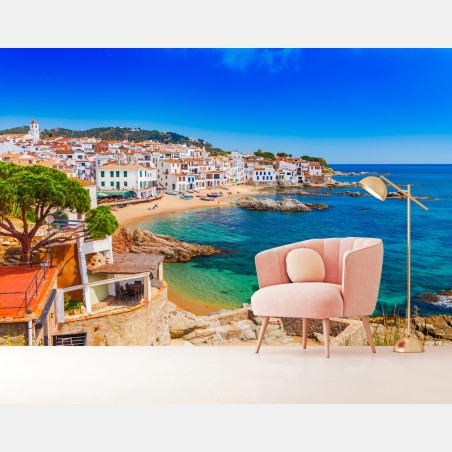 Fototapete sonniges mediterranes küstendorf – Wallnifity®